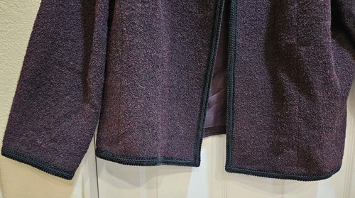 Women's 22W/ 2X Lined, Boucle, Long Sleeve Jacket in Deep Plum-Color - Picture 4 of 8