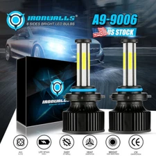 6-side 9006 LED Bulb Low Beam Headlight Conversion Kit 420000LM Extremely Bright