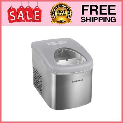 Frigidaire, 26 lbs. Ice Maker, Bullet-Shaped Ice, Stainless Steel, EFIC130