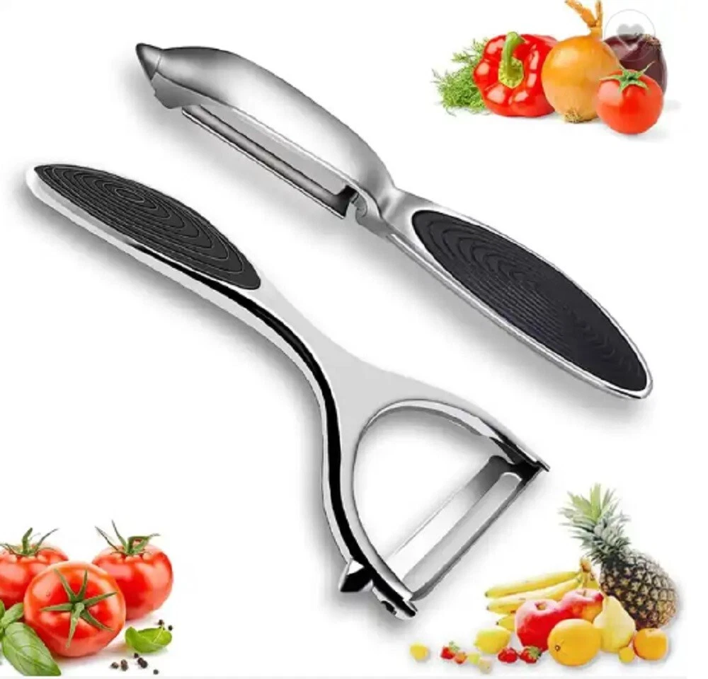 2 Ps Vegetable & Fruit Peeler Set- Stainless Steel Potato Peeler Non-Slip  Handle