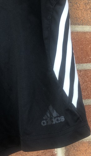 Adidas Logo Boys Sz Small 8 Black White Basketball Shorts 3 Stripe Pockets Track - Picture 2 of 4