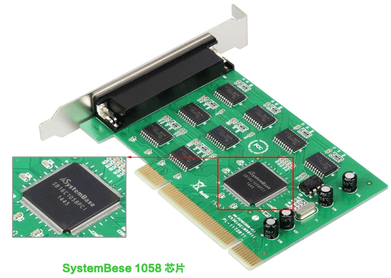 8 port RS-232 COM DB9 serial controller to PCI card 16C1058 8xRS232 with Cable - Image 2 of 3