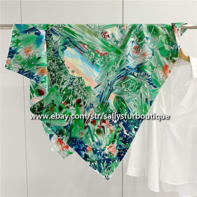 Sally Boutique Mulberry Silk Wrap Shawl Crystal Print Hand rolled Scarf 43''