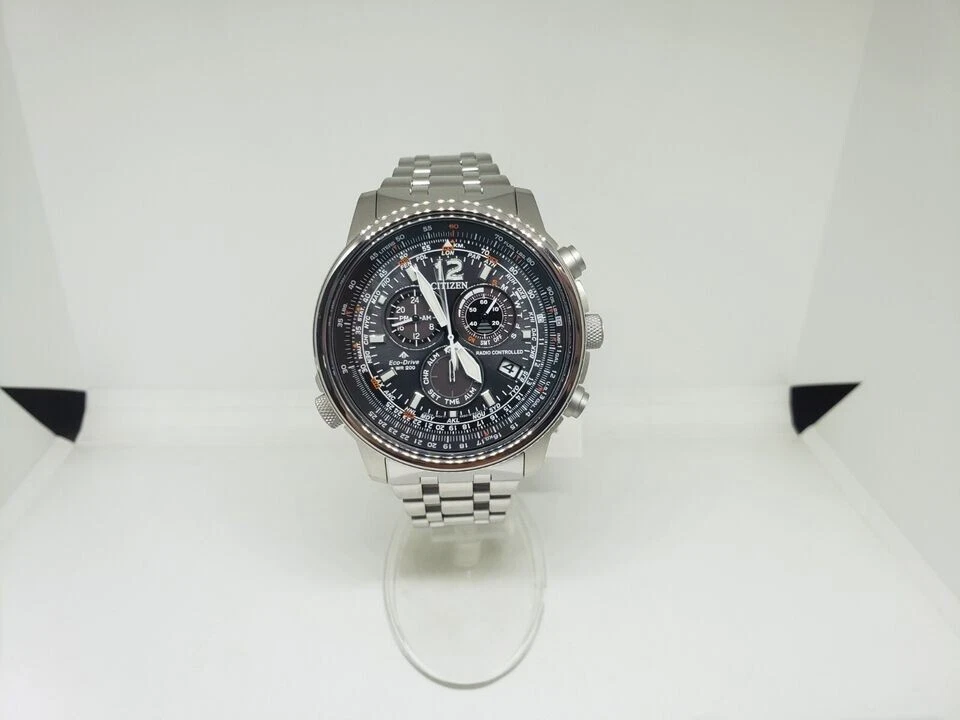 CITIZEN PILOT ECO-DRIVE OROLOGIO UOMO ACCIAIO CRONO RADIOCONTROLLATO CB5860-86E - Immagine 2 di 4