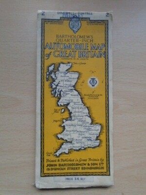 Bartholomew Quarter Inch Automobile Cloth Sheet Map 2 Dingwall Portree 1937 959F