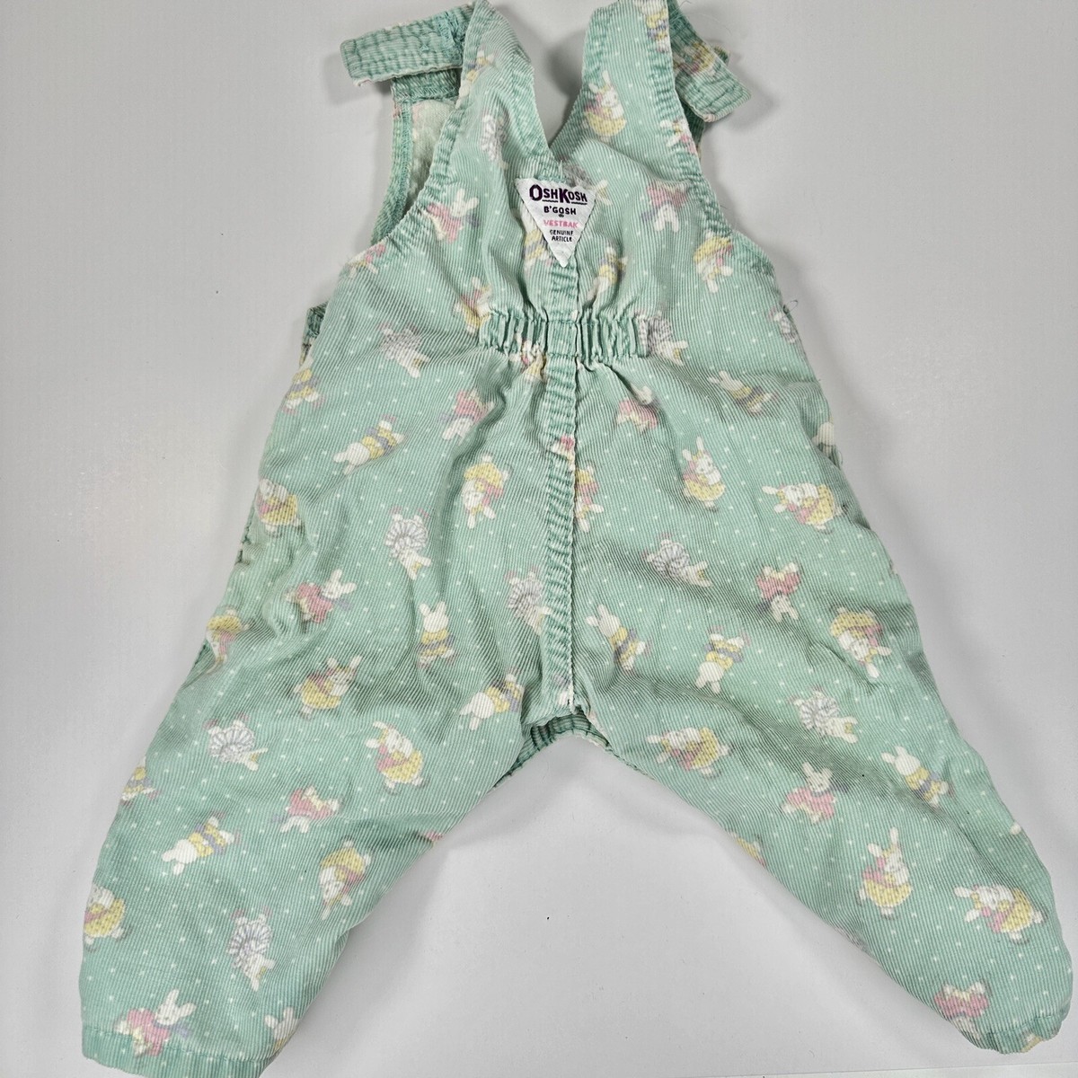oshkosh 2T うさぎ柄コーデュロイサロペット 古着 バニー oshkosh 2T