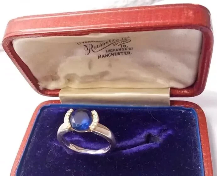 😊 DIAMONIQUE Introvabile Anello in Argento Sterling 925 con ZAFFIRO BLU Nuovo😊 - Immagine 4 di 4