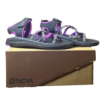 Nova Utopia Sport Sandals Purple And Gray Womens Size 8.5 HIking Adjustable NIB