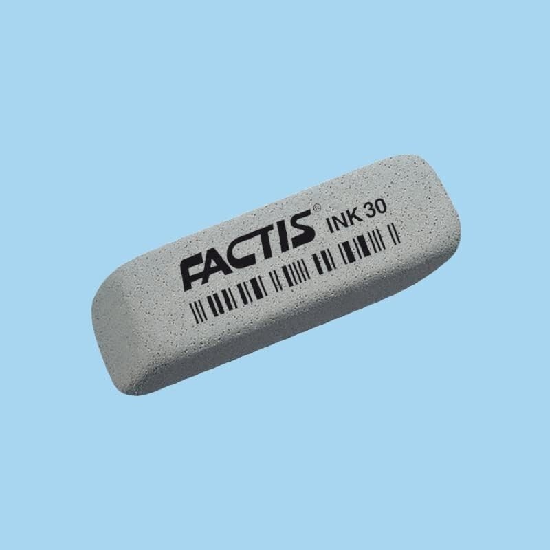 Factis INK30 Ink Eraser (Pack of 30) Abrasive, Synthetic Rubber Eraser