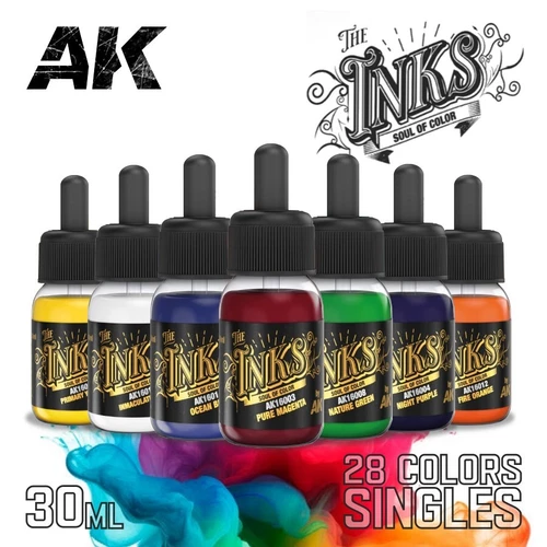 AK Interactive The INKS - 30 مل - حبر أكريليك - فردي 28 لونًا