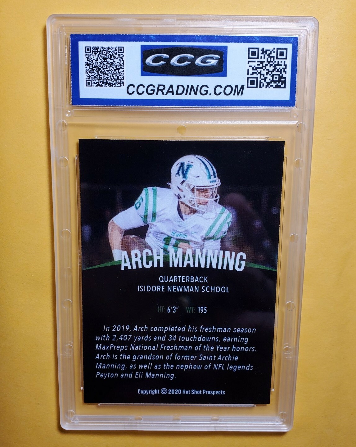 Graded Gem 💎 Mint 10 Rookie 2020 High School Prospects ARCH MANNING - Picture 2 of 2