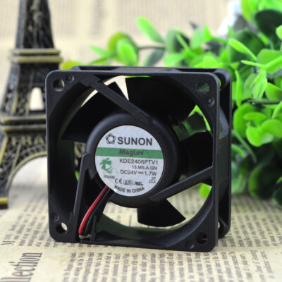 1 PCS SUNON Fan KDE2406PTV1.MS.A.GN DC 24v 1.9W 6025 6CM 2 Wire