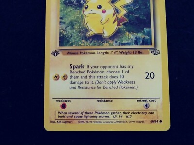 【海外版】Pikachu Jungle First Edition Pikachu 60/64 First Edition Jungle Pokemon Card Mint Possible PSA