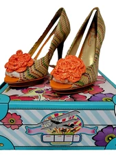NEW Womens Poetic Licence All Mixed Up Open-Toe Pump Orange - Size 6 M