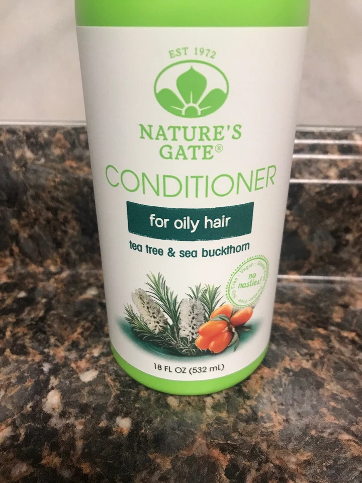 2 ACONDICIONADOR NATURE'S GATE ÁRBOL DE TÉ Y ESPINO AMARILLO PARA CABELLO GRASO NUEVO 18 OZ Foto 2 de 4