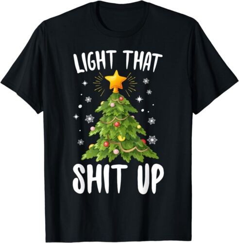 NEW Light That Up Adult Holiday Humor Christmas Tree Design Tee T-Shirt S-3XL - Afbeelding 1 van 6
