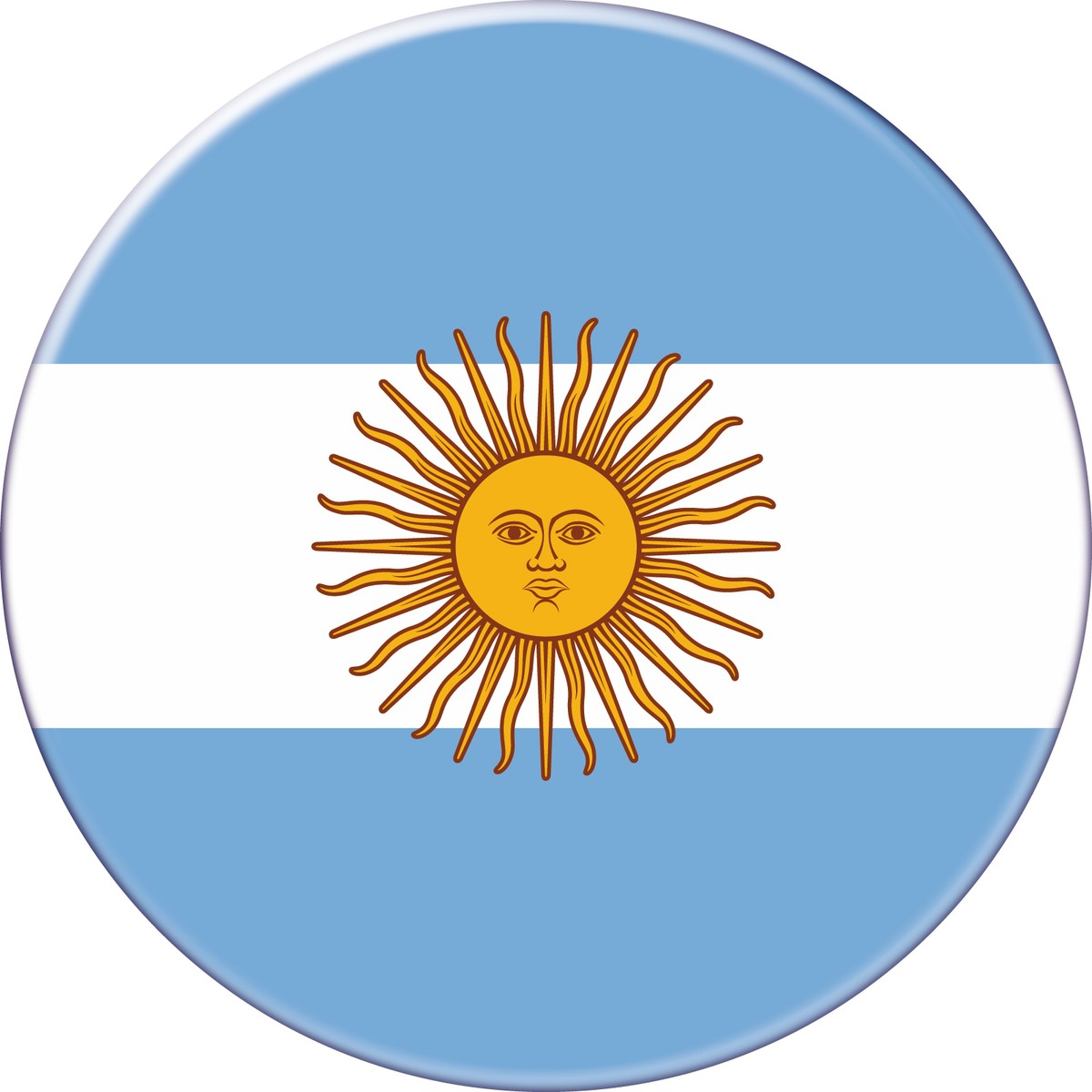 Serre-Poignet Éponge Digni - Drapeau Argentine, Soleil Doré, Taille Unique