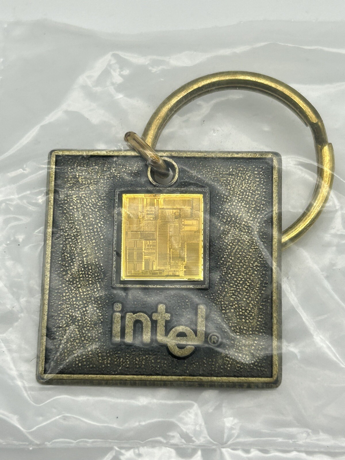 Intel Keychain Intel Smithsonian 150th Anniversary Metal Keychain with Chip Collectible