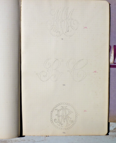 ALTES ALBUM mit verschiedenen Zahlenmodellen zum Ornament und Stickerei 1920/1930 - Bild 14 von 18