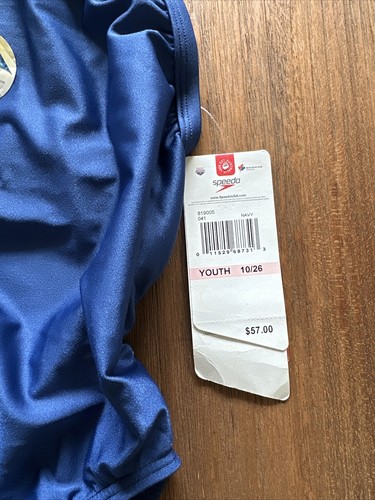 Speedo Race Youth Lycra Solid Super Pro Back Swimsuit Training Size 26 / 10 Blue - Picture 17 of 23