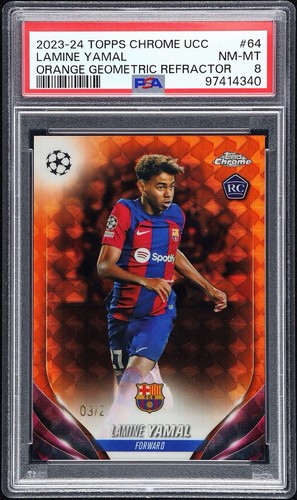 Lamine Yamal [Orange Refractor] #64 2023 Topps Chrome UEFA Club card