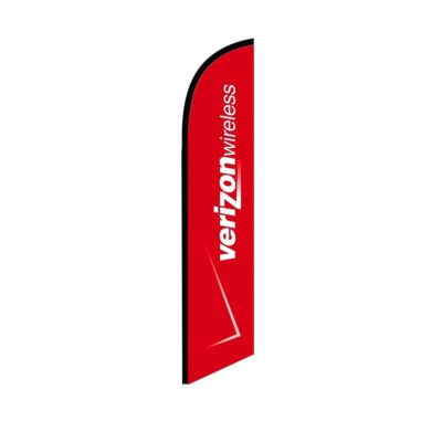 Verizon Wireless Red Swooper Flutter Feather Flag | 3ft W x 11.5ft Tall