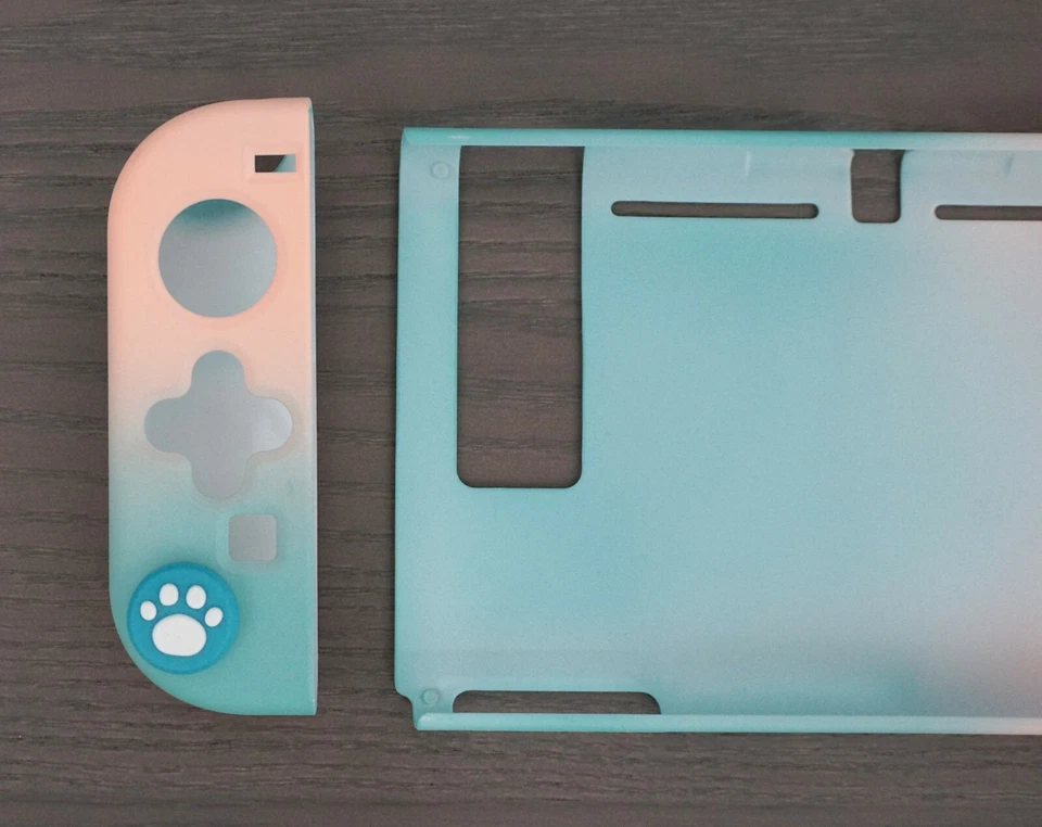 Insten Nintendo Switch Pink Green Gradient Skin Animal Crossing Protective Case - Image 2 of 4