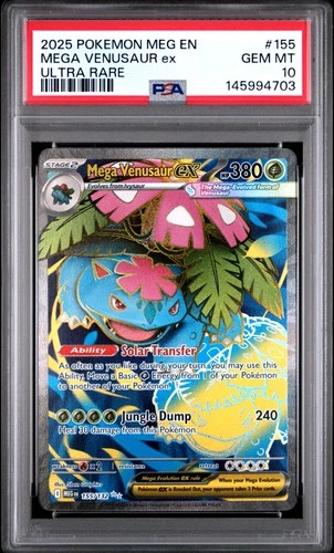 2025 POKEMON MEG EN-MEGA EVOLUTION ULTRA RARE #155 MEGA VENUSAUR EX PSA 10