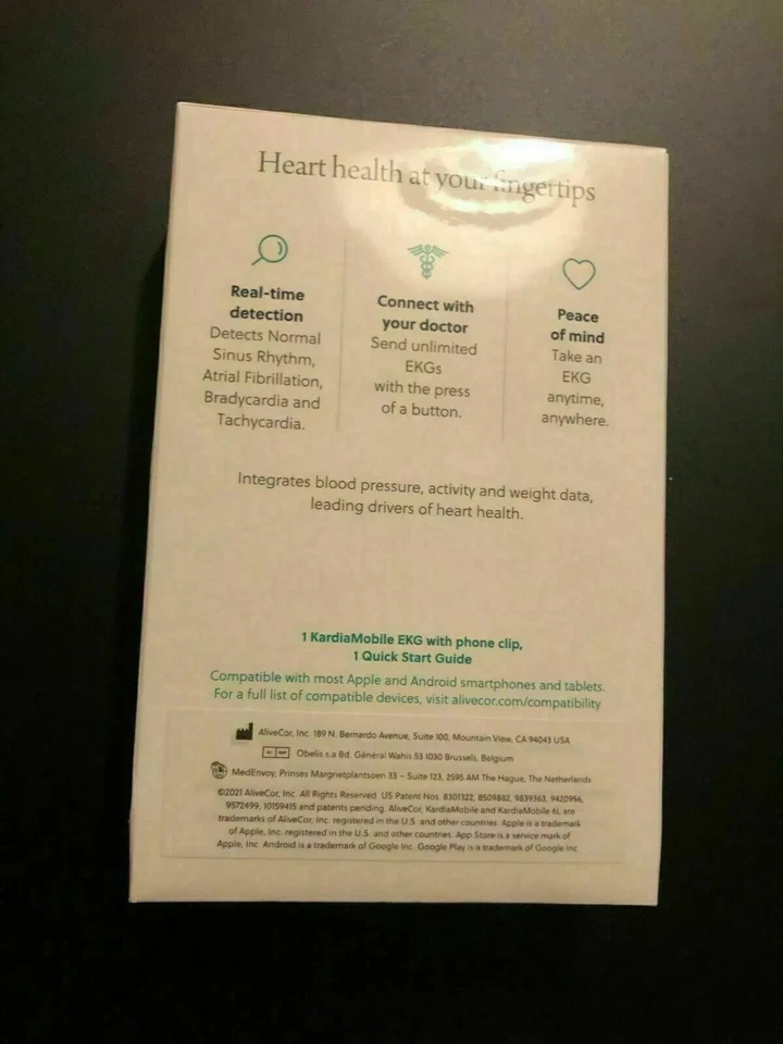 AliveCor KardiaMobile ECG EKG Heart Monitor Wireless Smartphone Device - Sealed - Image 2 of 2