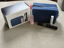 Dior Lipstick, Mascara, Blue Makeup Bag Set