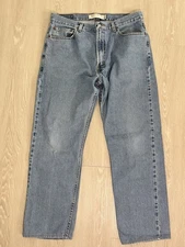 Levis 505 Jeans Mens 36x32 Blue Regular Straight Mid Rise Light Wash Y2K