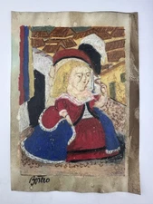 Fernando Botero COA Art Painting Original Drawing Vintage Paper Signed