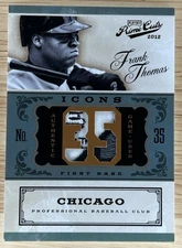 2012 Playoff Prime Cuts Frank Thomas GU Logo Patch /25 White Sox HOF