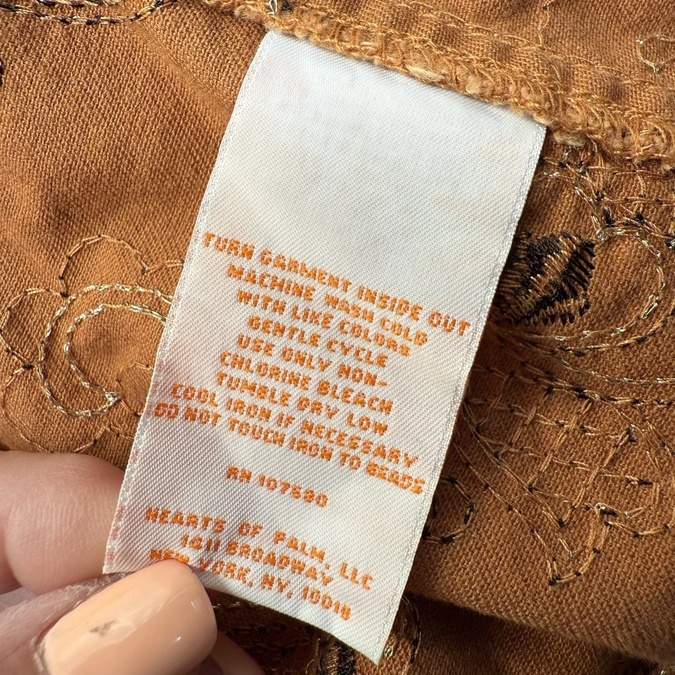 Hearts Of Palm без подкладки куртка Sz 12 миниатюрный светло-коричневый хлопок смесь - Изображение 4 из 4