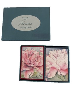 Potpourri Press Peonies Playing Cards 2 Decks In Box Preowned