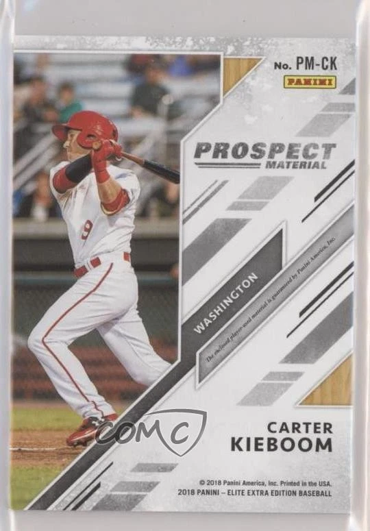 2018 Panini Elite Extra Edition Prospect Materials Emerald /5 Carter Kieboom - Image 2 of 2