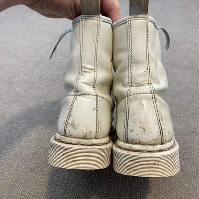 Dr. Martens 1460 Mono Boots Mens Size 8 White Leather Combat Grunge Distressed Dr. Martens 1460 Mono Boots Mens Size 8 White Leather Combat  main image 3