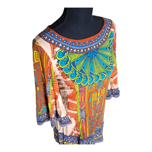 Medium Flying Tomato Body-con Dress Geometric Aztec Boho Fall Tunic Chic 60s EuC - Picture 4 of 11