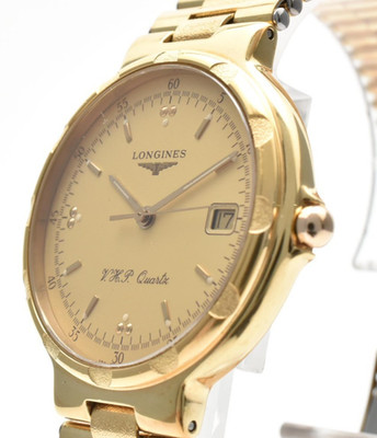 Vintage Longines Conquest VHP L174.2 Quartz Gold Dial Watch Men's from Japan