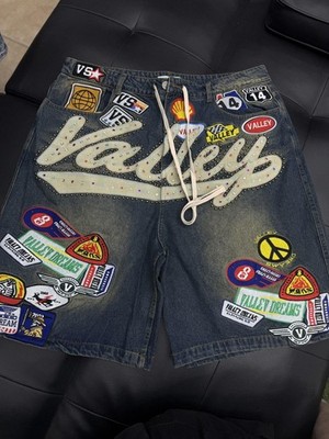 Vale Blue Denim Patchwork Shorts Size 36 (Brand New) | eBay
