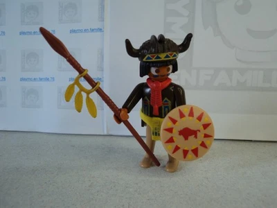 PLAYMOBIL vintage western indiens danseur lance bouclier set 3732 de 1989 #1 - Photo 1/4