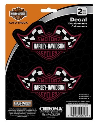Harley Davidson Bar & Shield Logo Racing Flag Decals 6''x8'' Burgundy CG25133