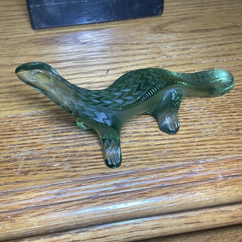 Antique French Rene Lalique Signed Green Crystal Dragon c. 1920 - Picture 3 of 21