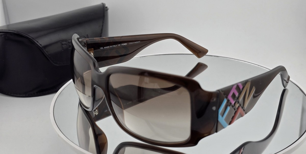 FENDI Luxury Sunglasses Brown / Colors w/ Gradient Lens Made 