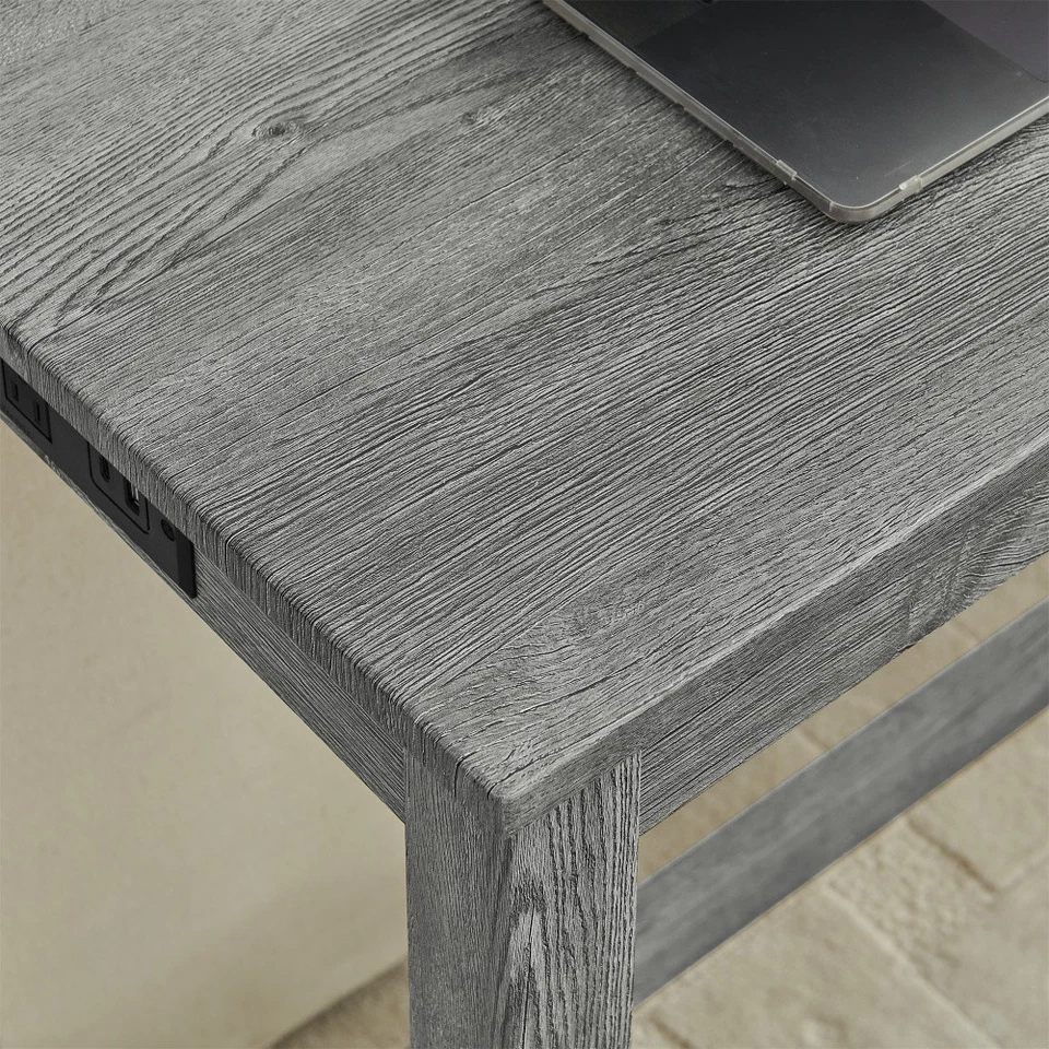 Mesa de jantar com tomada elétrica 3 banquetas estofadas 4 peças conjunto de mesa de bar e cadeira - Imagem 4 de 4