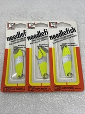 Lot Of 3 Luhr Jensen Size 2 Needlefish Wobbler Spoons Chart/Pearl 1051-002-5205