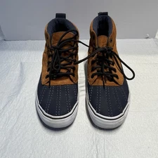 Vans SK8-HI Duck Boot Brown/Navy Men -7, W-8.5 Scotchguard, Preowned Great Cond.