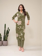 Rayon Print Traditional Two Piece Kurti Set, Cultural Wear for Women