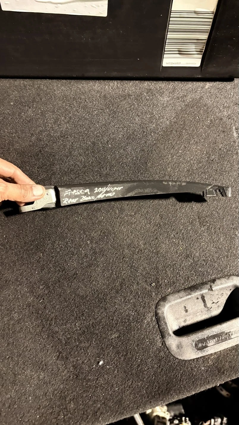 Close view of Ford Fiesta rear wiper arm mounting and profile