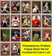 Philadelphia Phillies Topps Gold Serial Numbered #/2009 Baseball Card Lot 17 NM